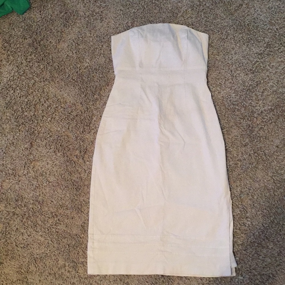 White Express Strapless Stretch Dress